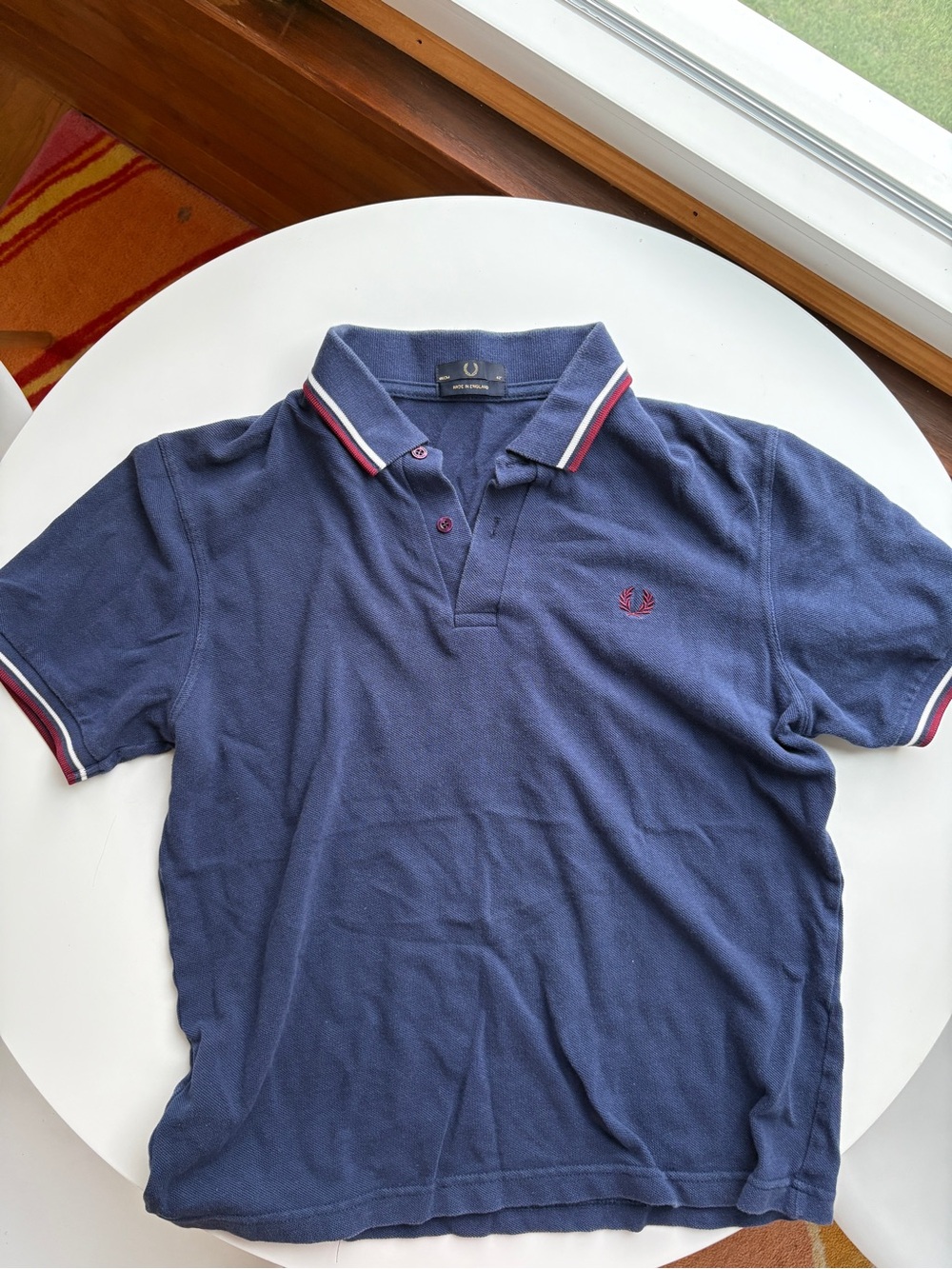 Fred Perry Navy Polo with Red & White Trim
